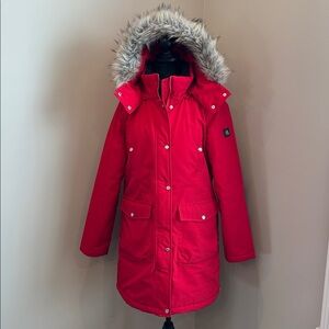 Ralph Lauren Red Parka with detachable Fur Hood sz M